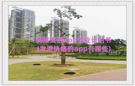 情绪发泄app创业计划书(发泄情绪的app有哪些)